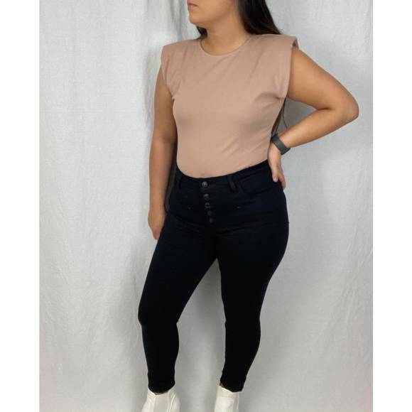 NEW ONTWELFTH sleeveless bodysuit in beige - Picture 1 of 1